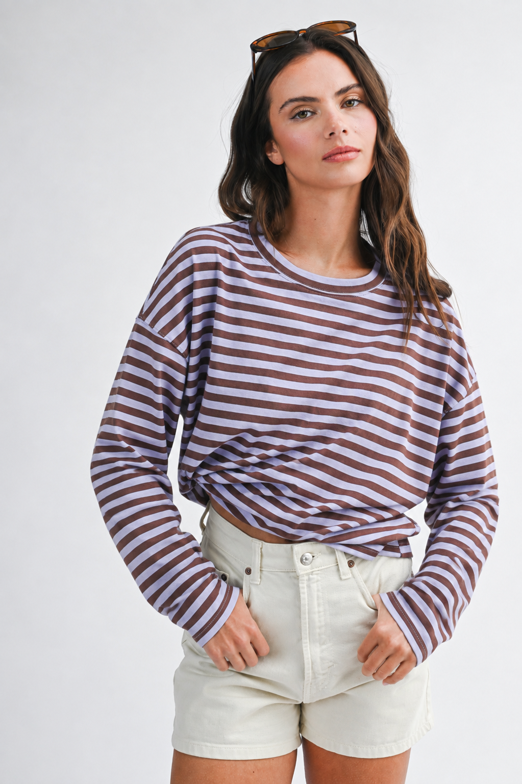 Stacie - Oversized Stripe Boxy Long Sleeve