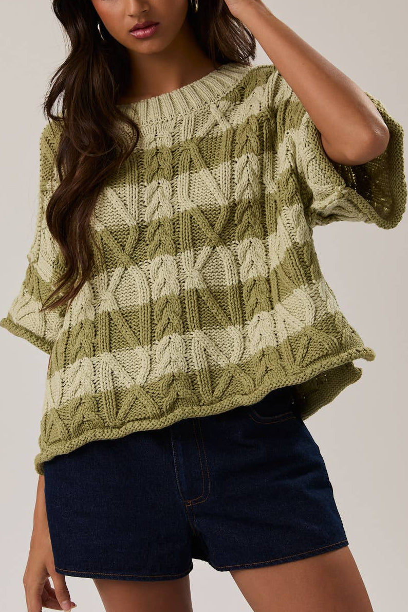 Fern - Cropped Striped Sweater Shirt