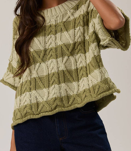 Fern - Cropped Striped Sweater Shirt