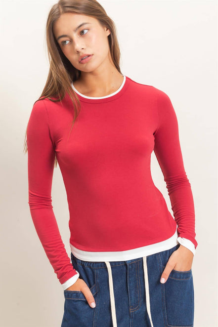 Romy - Layered Effect Long Sleeve Top