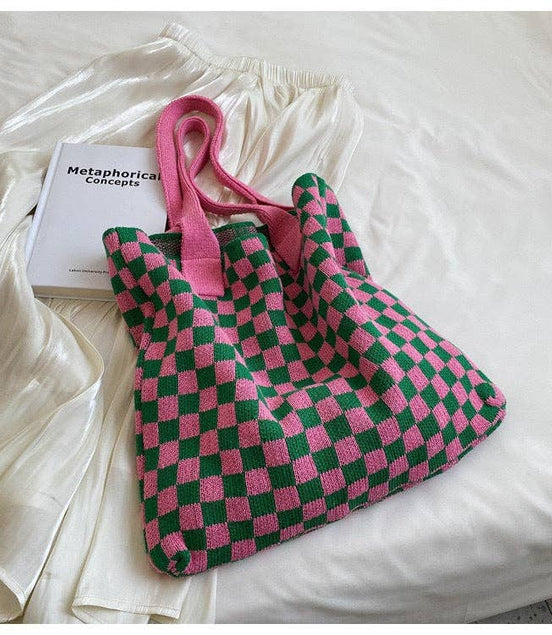 Moxie - Checkered Knit Tote
