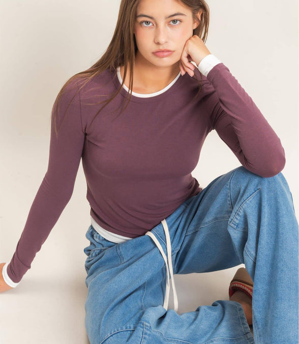 Romy - Layered Effect Long Sleeve Top