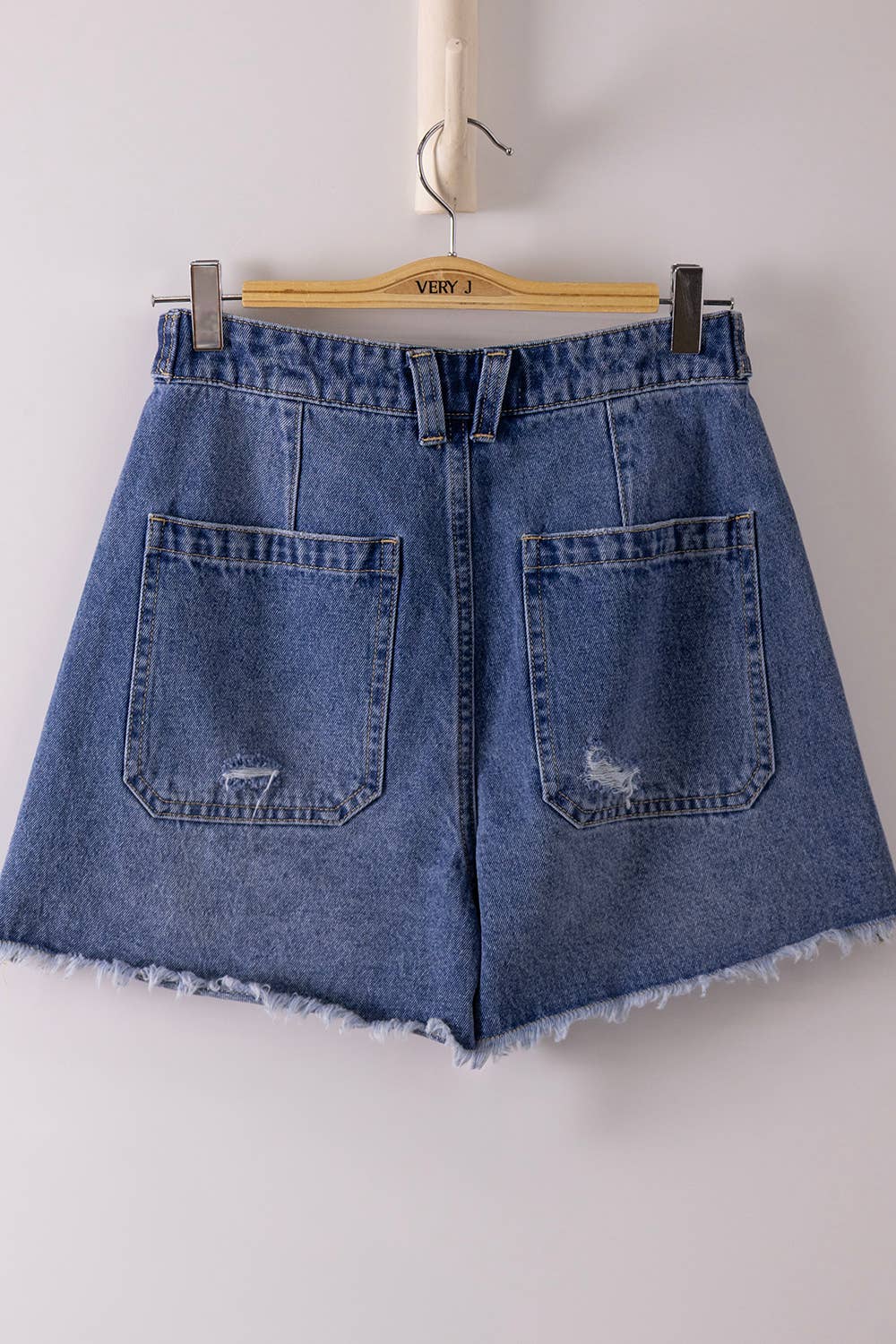 Jane - Distressed Denim Shorts