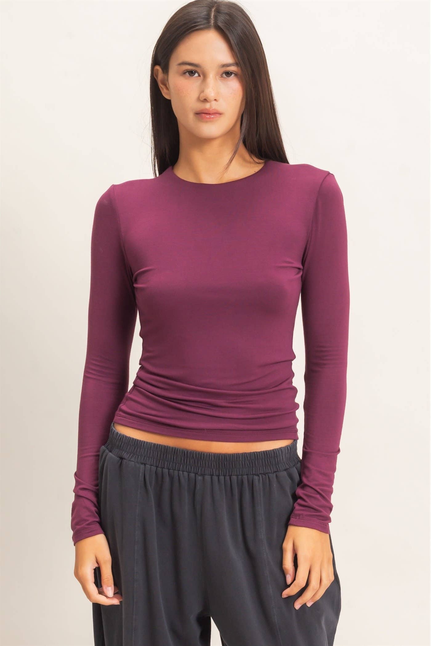 Fallon - Crew Neck Long Sleeve Top