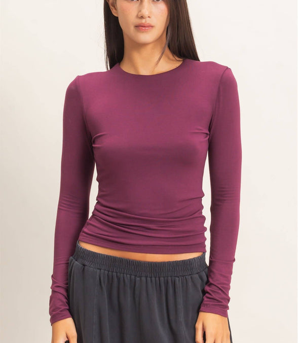 Fallon - Crew Neck Long Sleeve Top