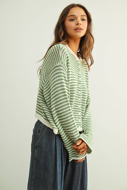 Nikki - Stripe Knit Cardigan