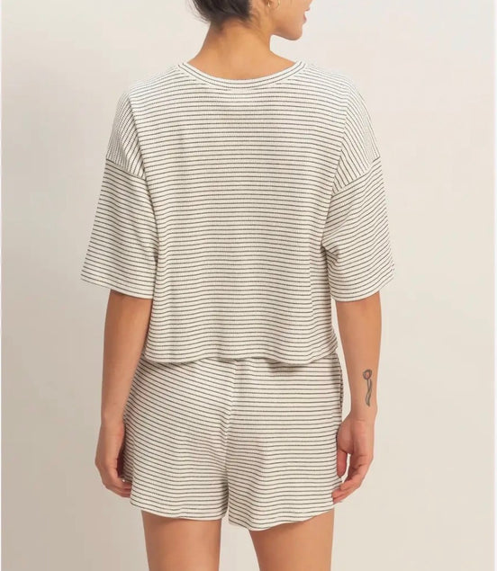 Mira - Striped Top & Shorts Set