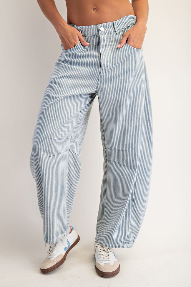Harley - Striped Barrel Denim Jeans
