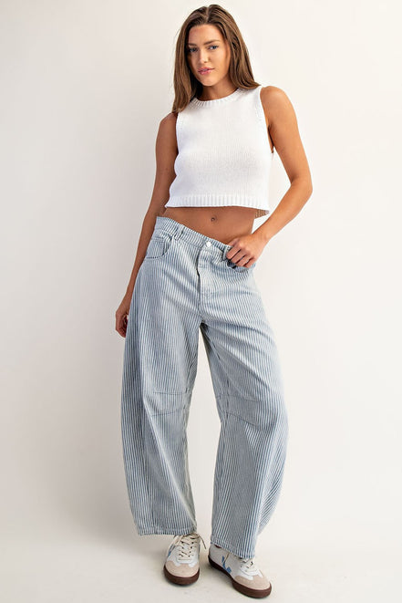 Harley - Striped Barrel Denim Jeans