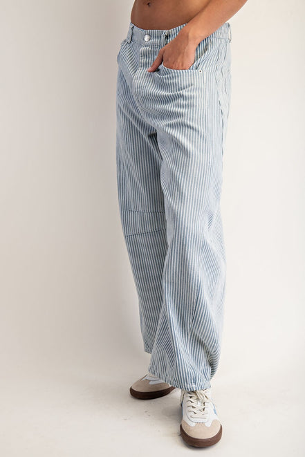 Harley - Striped Barrel Denim Jeans