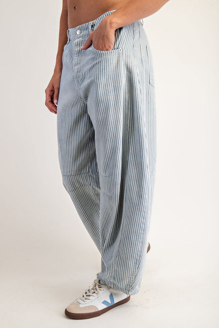 Harley - Striped Barrel Denim Jeans