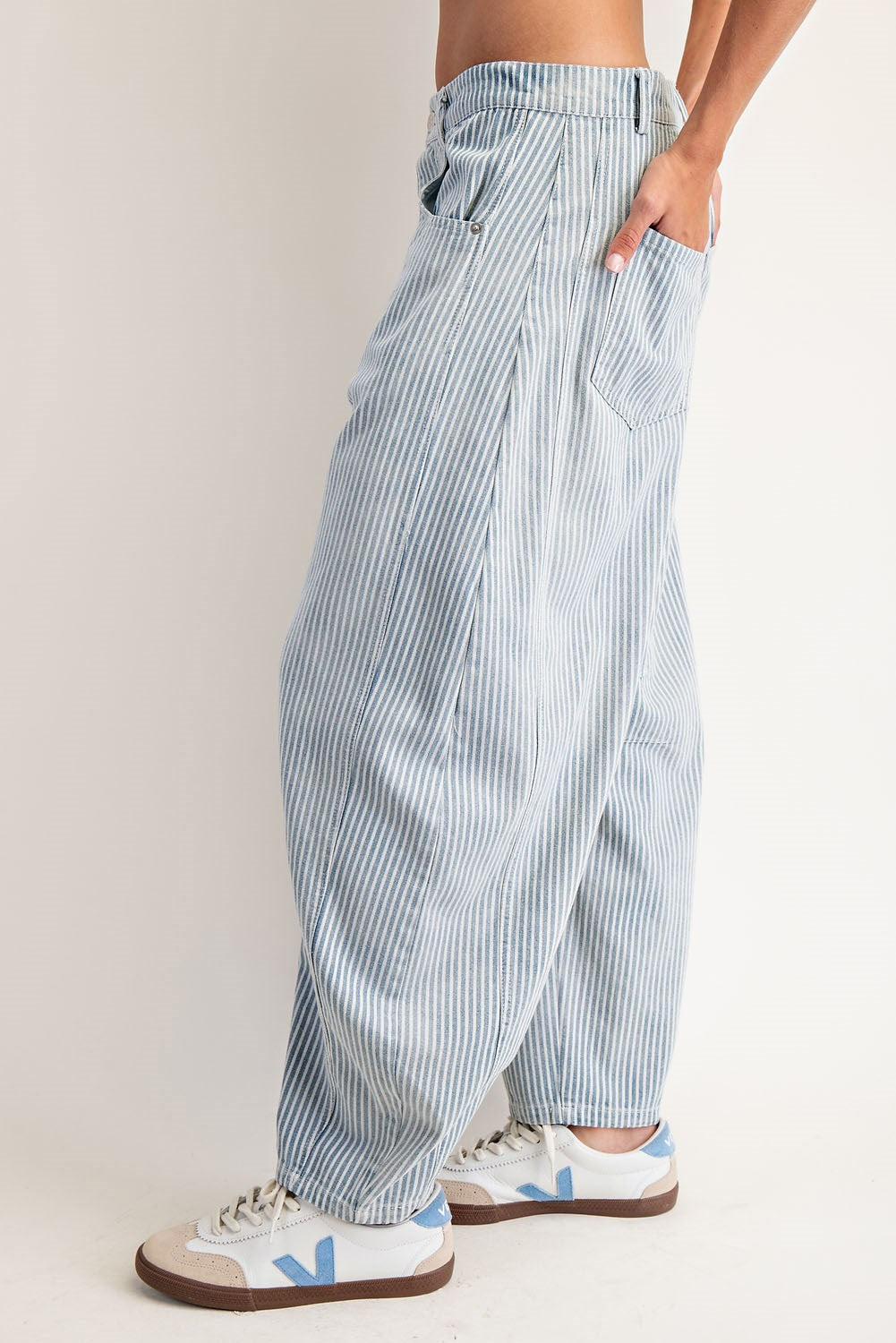 Harley - Striped Barrel Denim Jeans