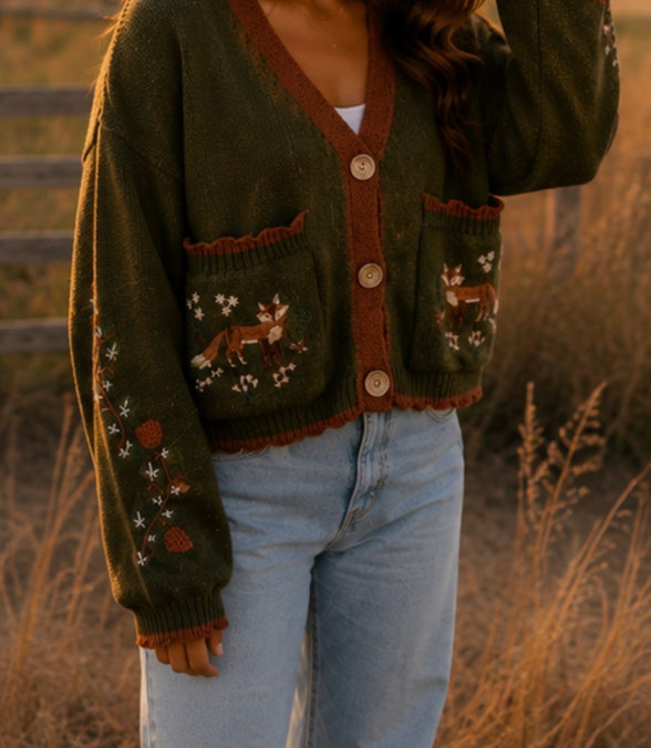 Juniper - Fox Cropped Cardigan