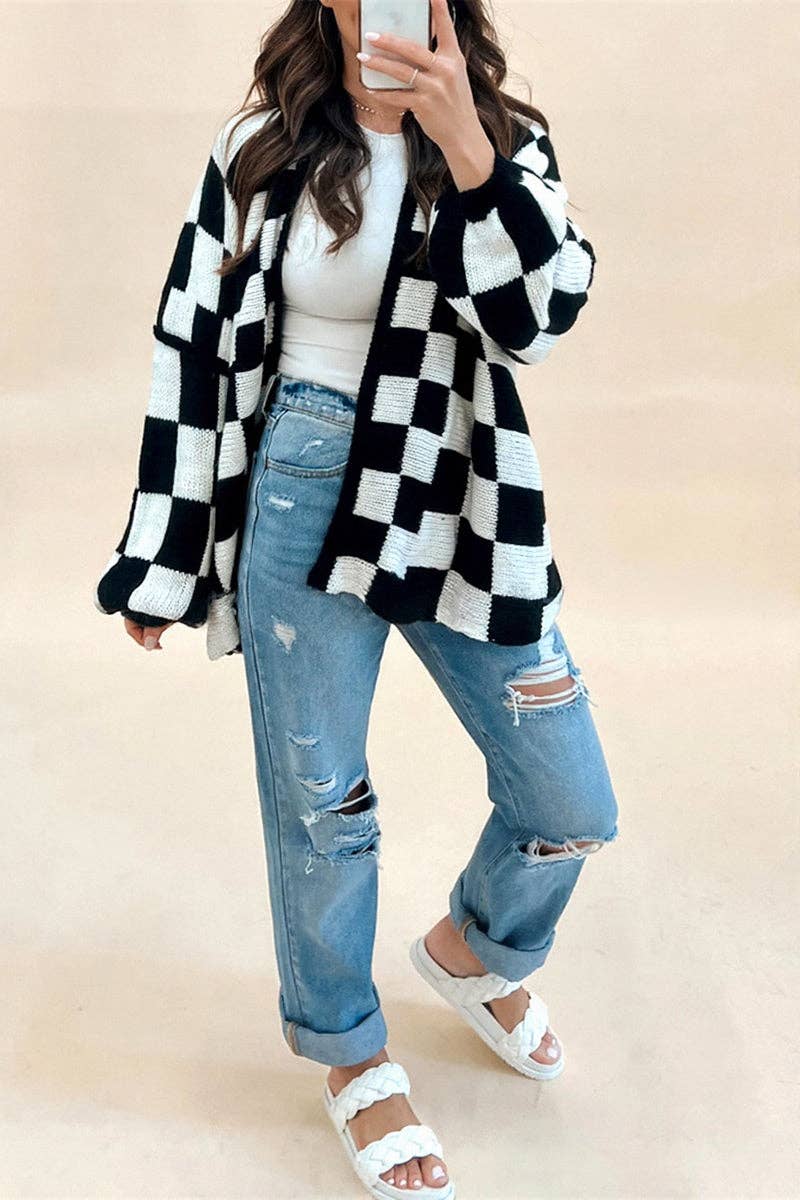 Kendall - Checkered Cardigan