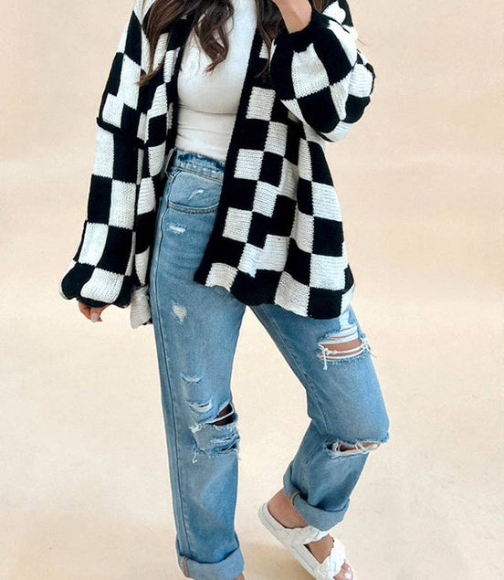 Kendall - Checkered Cardigan