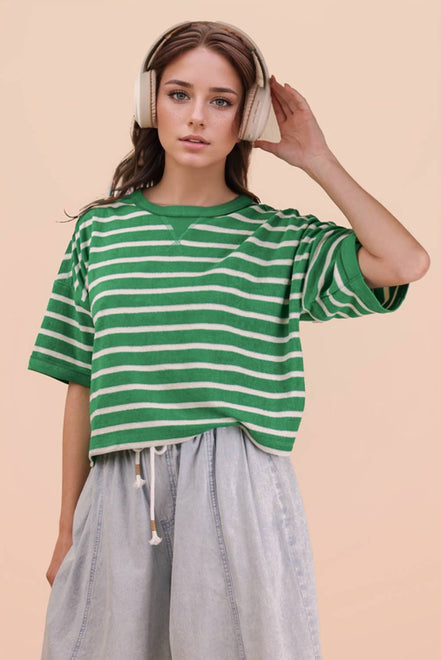 Terri - Terry Cloth Stripe Tee