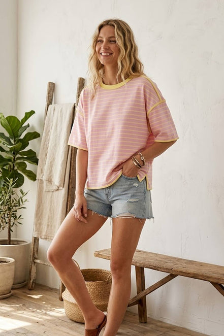 Cassie - Striped Relaxed Fit Tee