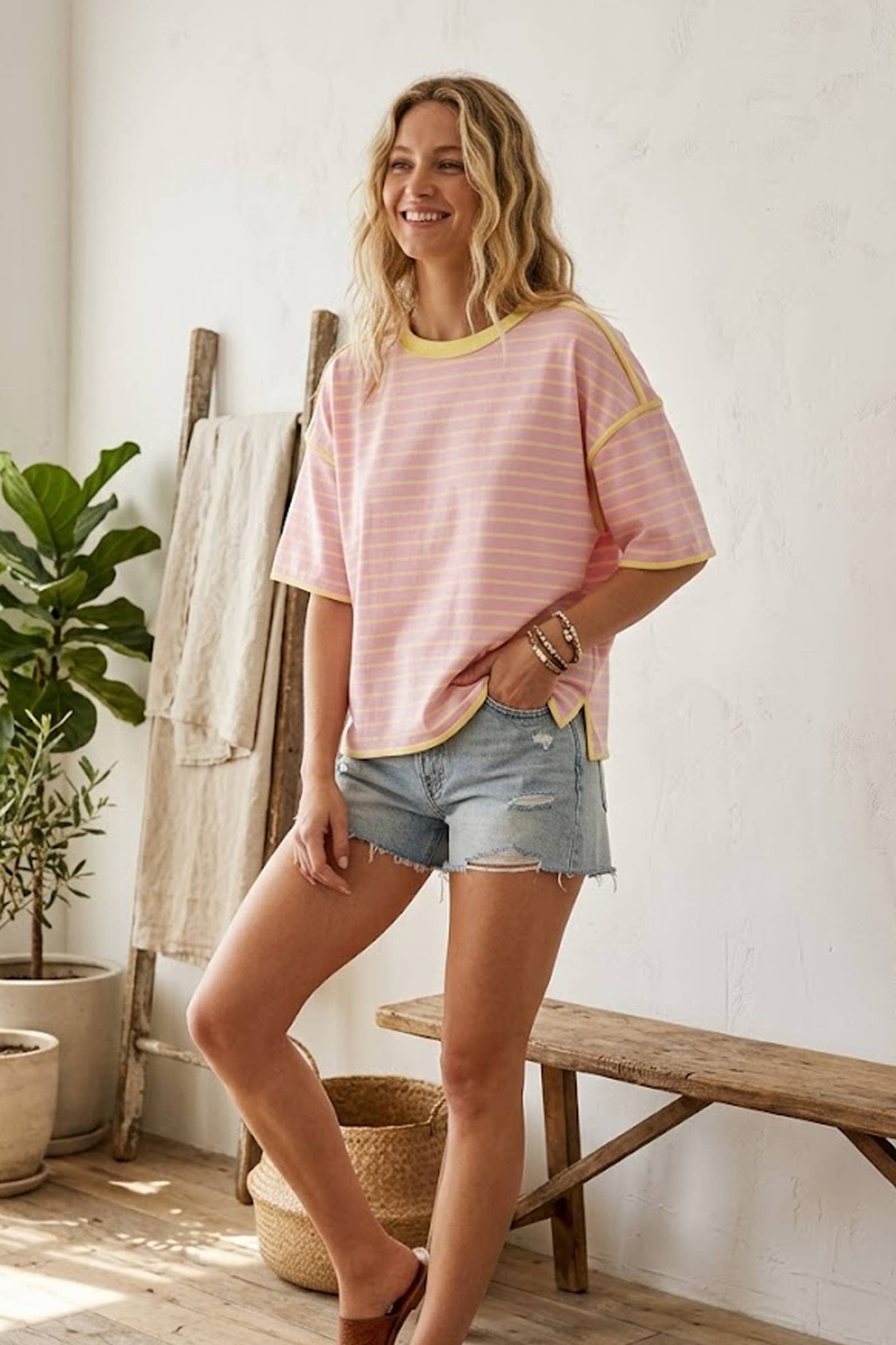 Cassie - Striped Relaxed Fit Tee