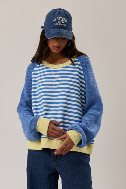 Skye - Striped Pullover w/Sweater Sleeves
