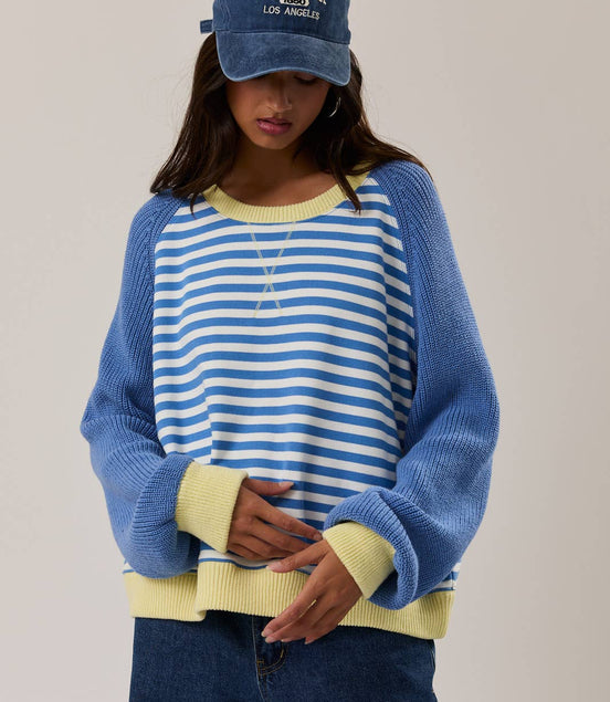 Skye - Striped Pullover w/Sweater Sleeves