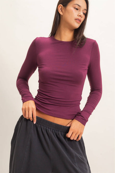 Fallon - Crew Neck Long Sleeve Top