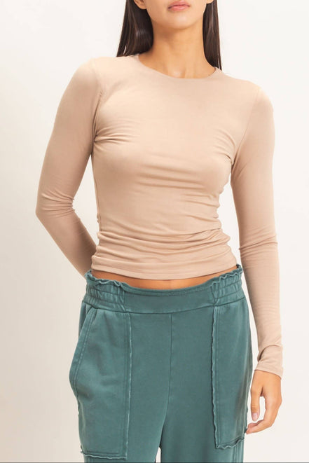 Fallon - Crew Neck Long Sleeve Top