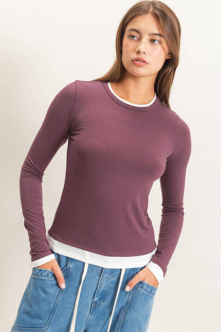 Romy - Layered Effect Long Sleeve Top
