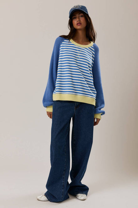 Skye - Striped Pullover w/Sweater Sleeves