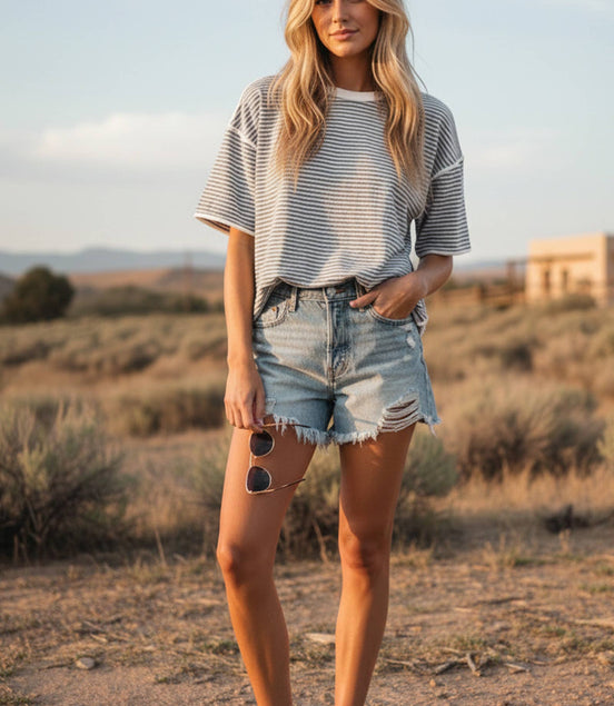 Carly - Striped Oversized Top