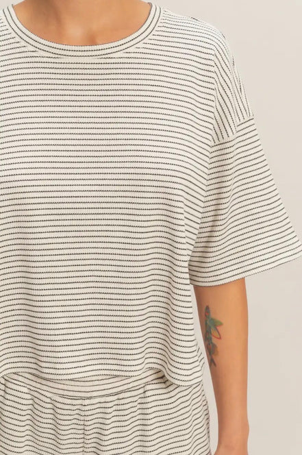Mira - Striped Top & Shorts Set