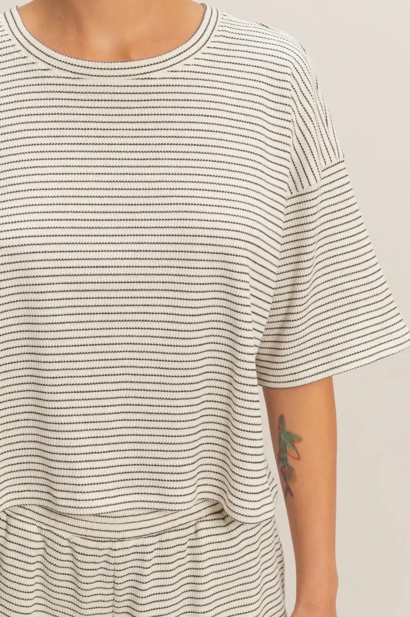 Mira - Striped Top & Shorts Set