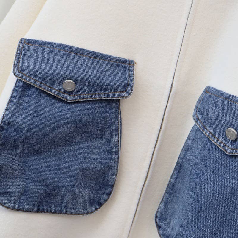 Kaitlyn - Cotton Denim Knit Zip-up Cardigan