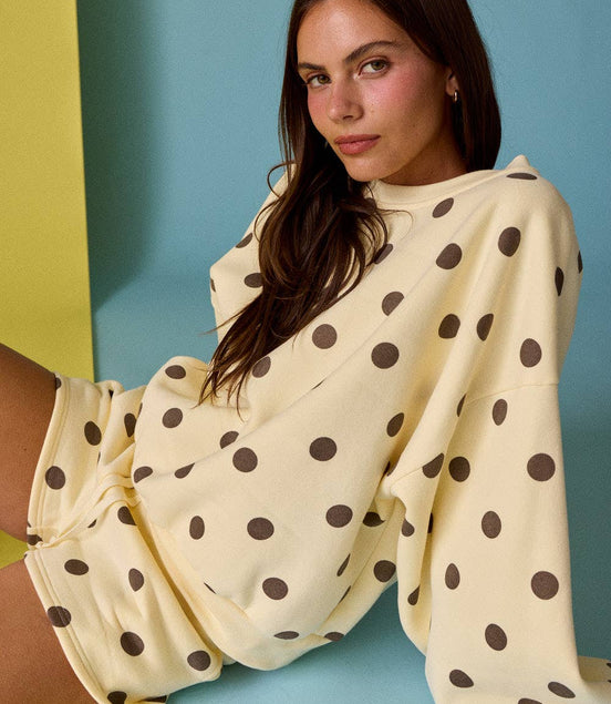 Darcy - Polka Dot Fleece Set