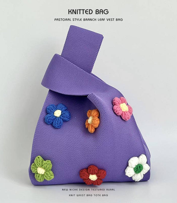Flower Power Knit Handbag