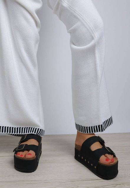 Tilly - Studded Faux Leather Platform Sandals