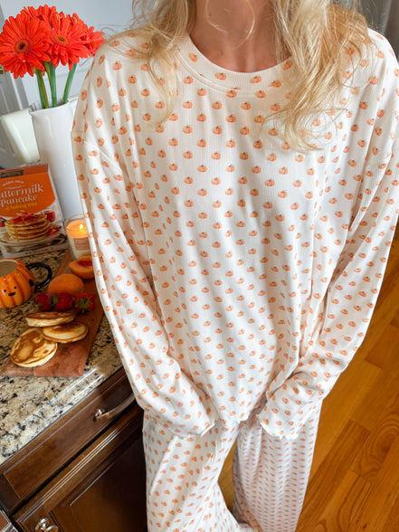 Pumpkin Autumn Fall Lounge Top