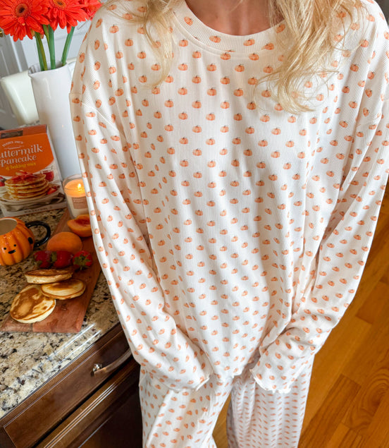 Pumpkin Autumn Fall Lounge Top