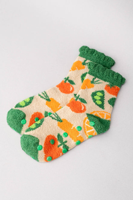 Veggie Cozy Grip Socks