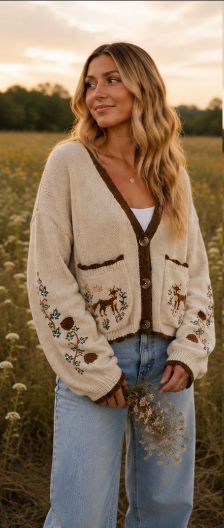 Juniper - Fox Cropped Cardigan