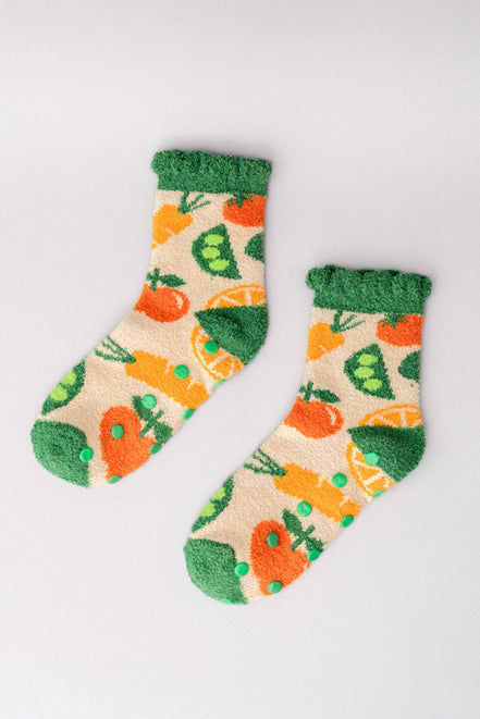 Veggie Cozy Grip Socks
