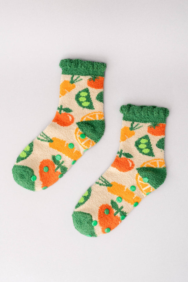 Veggie Cozy Grip Socks