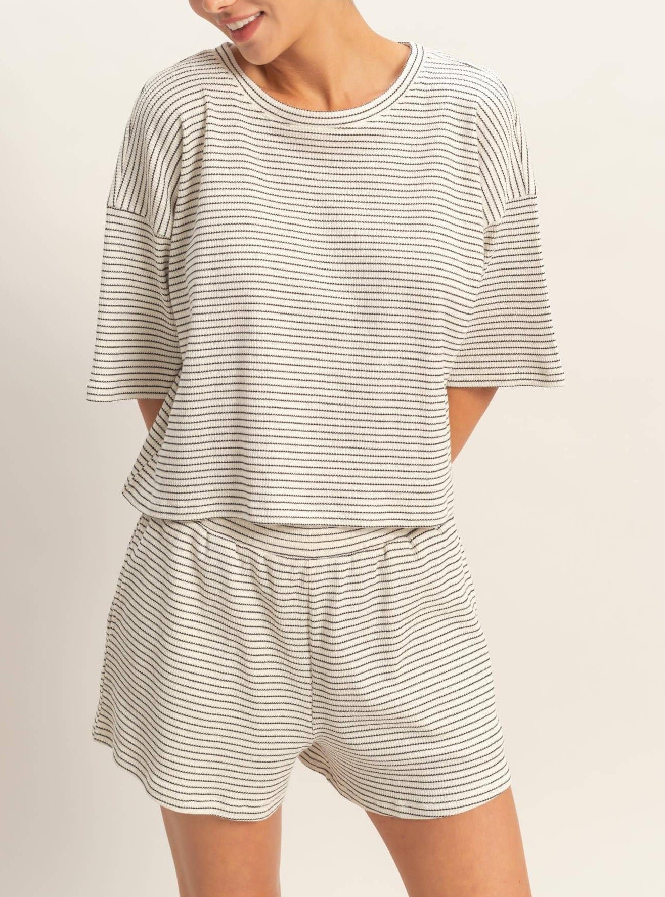 Mira - Striped Top & Shorts Set