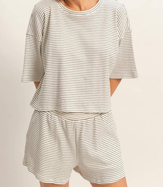 Mira - Striped Top & Shorts Set