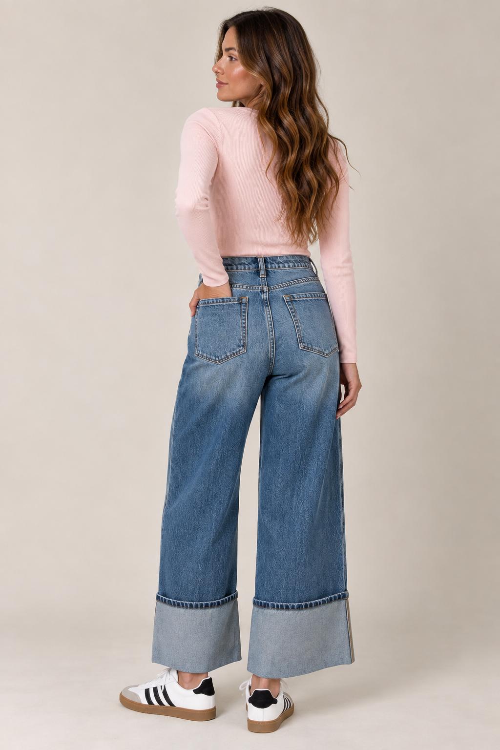 Bex Mega Cuff Wide Leg Jeans