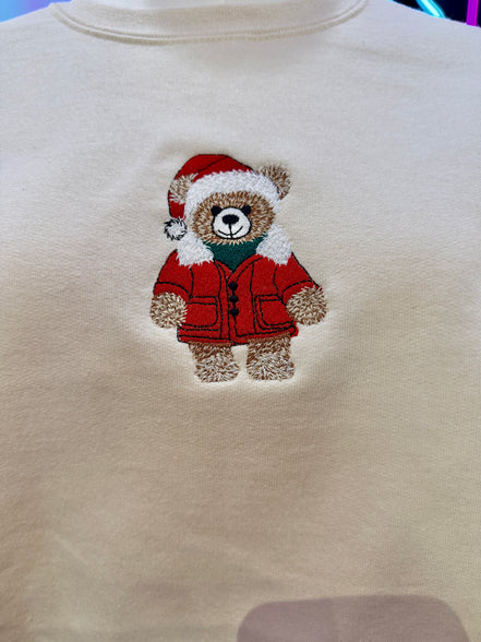 Santa Bear - Cropped Cut-off Sweatshirt
