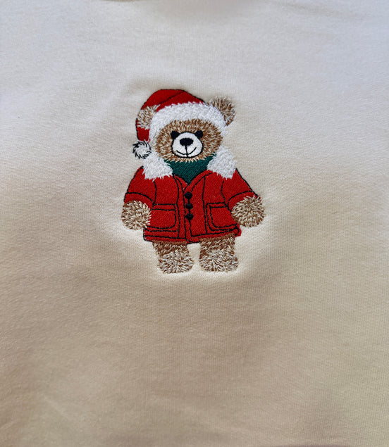 Santa Bear - Cropped Cut-off Sweatshirt