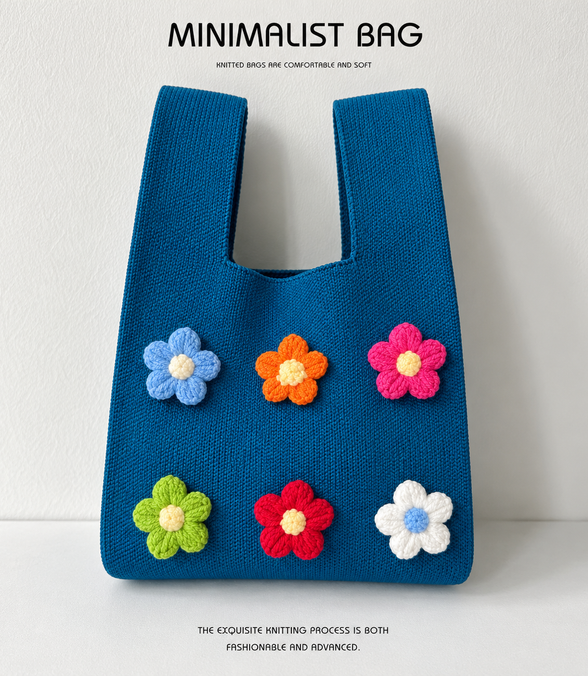 Flower Power Knit Handbag