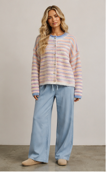 Dreamy - Rainbow Button-up Cardigan