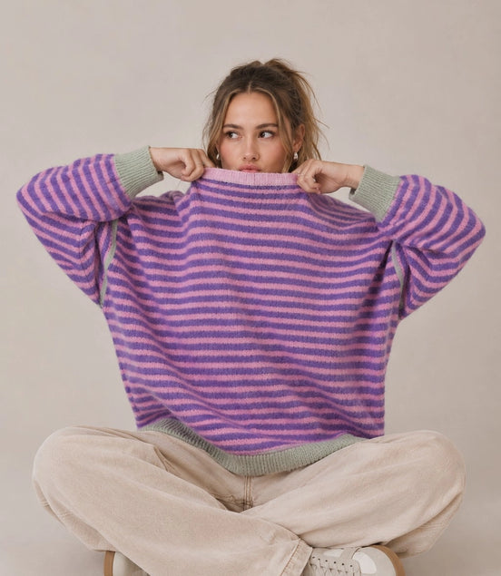 Angie Striped Knit Sweater 2 Colorways