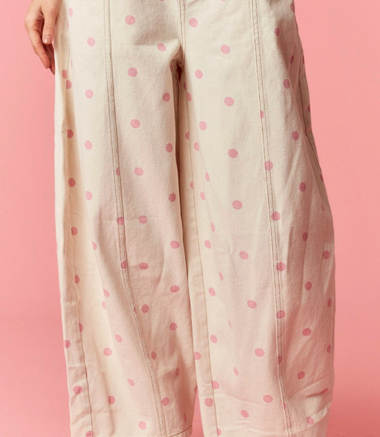 Sarah - Polka Dot Wide Barrel Pants